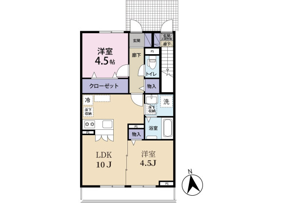 2LDK Apartment to Rent in Nagareyama-shi Floorplan