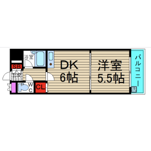 1DK {building type} in Ebisuhommachi - Osaka-shi Naniwa-ku Floorplan