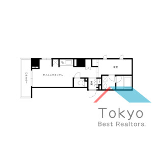 1DK Mansion in Ginza - Chuo-ku Floorplan