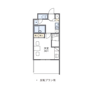 堺市北区中百舌鳥町-1K公寓大厦 房屋布局