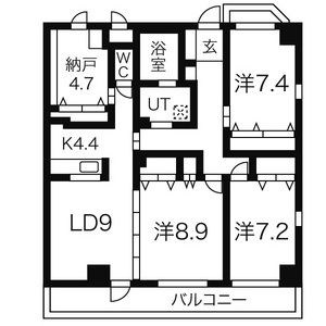3SLDK Mansion in Sorocho - Nagoya-shi Mizuho-ku Floorplan