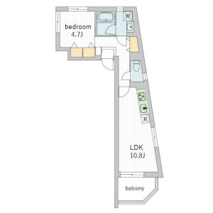 1LDK Mansion in Haramachi - Meguro-ku Floorplan