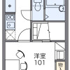 川越市出租中的1K公寓 楼层布局