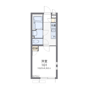 横须贺市三春町-1K公寓 房屋布局