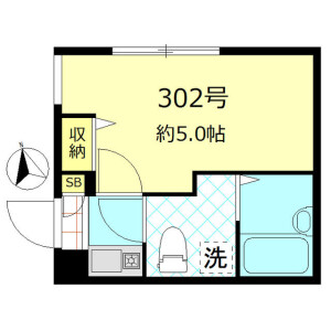 1K Apartment in Omorinaka - Ota-ku Floorplan