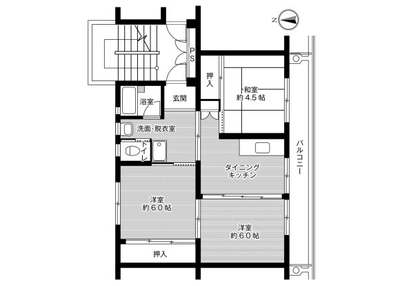 2LDK Apartment to Rent in Date-gun Kori-machi Floorplan