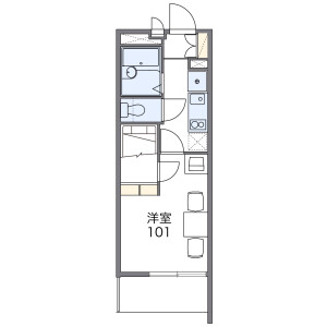 1K Mansion in Midoricho - Kasukabe-shi Floorplan