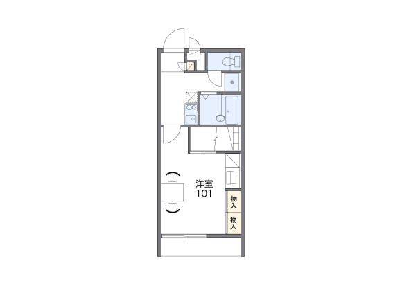 1K Apartment to Rent in Nakagami-gun Chatan-cho Floorplan