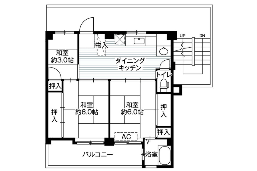 3DK Apartment to Rent in Yokohama-shi Hodogaya-ku Floorplan