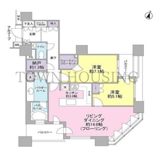 2LDK Mansion in Shiba(4.5-chome) - Minato-ku Floorplan