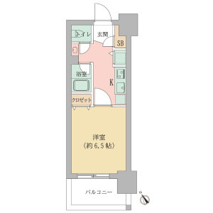 1K {building type} in Honden - Osaka-shi Nishi-ku Floorplan