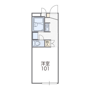 1K Apartment in Uriwarihigashi - Osaka-shi Hirano-ku Floorplan