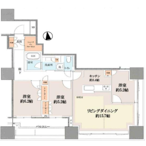 3LDK Mansion in Tomihisacho - Shinjuku-ku Floorplan
