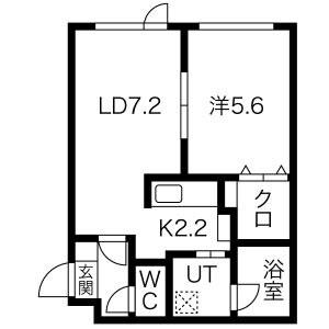 1LDK Mansion in Sakaedori - Sapporo-shi Shiroishi-ku Floorplan