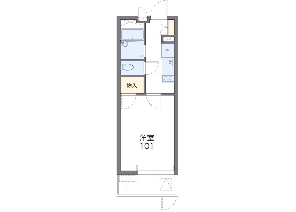 1K Apartment to Rent in Kobe-shi Hyogo-ku Floorplan