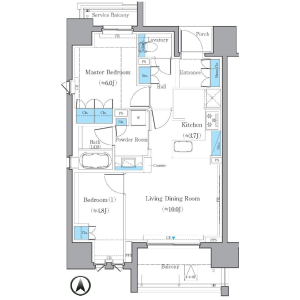 2LDK Mansion in Sambancho - Chiyoda-ku Floorplan