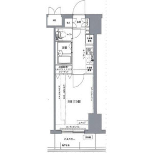 1K Mansion in Higashimukojima - Sumida-ku Floorplan