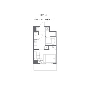 1K Mansion in Yamabukicho - Shinjuku-ku Floorplan