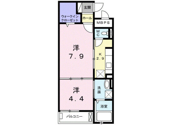 1LDK Apartment to Rent in Takatsuki-shi Floorplan