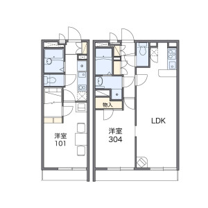 1K 아파트 in Higashiogu - Arakawa-ku Floorplan