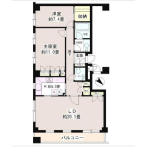 2LDK Mansion in Minamiaoyama - Minato-ku Floorplan