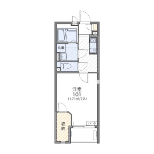 1K 아파트 in Nakacho - Toda-shi Floorplan