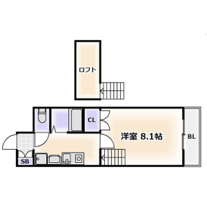 1K Mansion in Shikitsunishi - Osaka-shi Naniwa-ku Floorplan