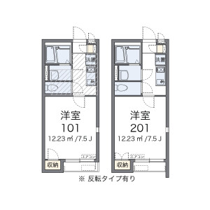 1K Apartment in Innai - Funabashi-shi Floorplan