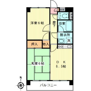 2DK 맨션 in Tarumachi - Yokohama-shi Kohoku-ku Floorplan