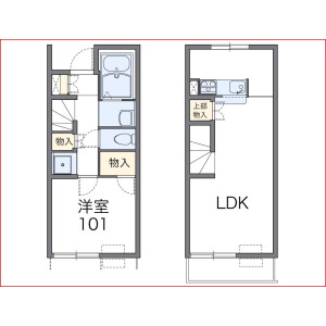 1LDK Apartment in Hashizume - Inuyama-shi Floorplan