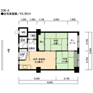 2DK Mansion in Fujinamicho - Tsushima-shi Floorplan