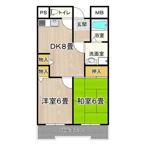 2LDK Mansion in Yaogi higashi - Yao-shi Floorplan