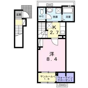 福冈市博多区寿町-1K公寓大厦 房屋布局