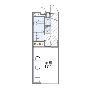 1K Mansion in Sengencho - Saitama-shi Omiya-ku Floorplan