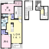 2LDK Apartment to Rent in Hachioji-shi Floorplan