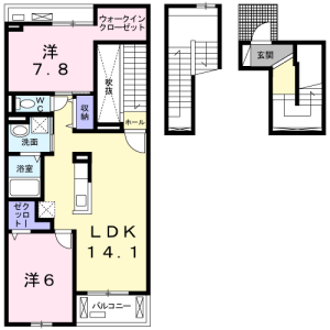2LDK Apartment in Nakano sanno - Hachioji-shi Floorplan
