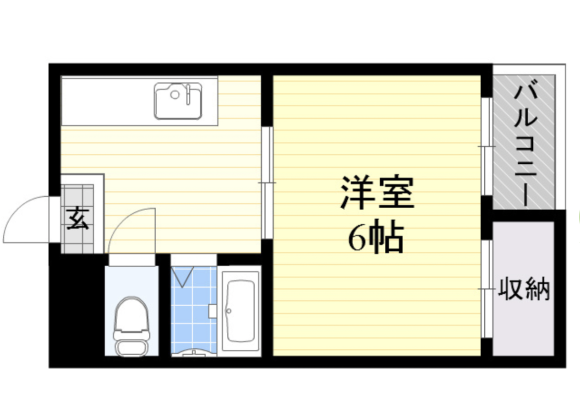 1DK Apartment to Rent in Osaka-shi Abeno-ku Floorplan