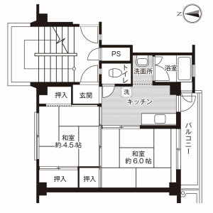 2K Mansion in Hiraidemachi - Utsunomiya-shi Floorplan