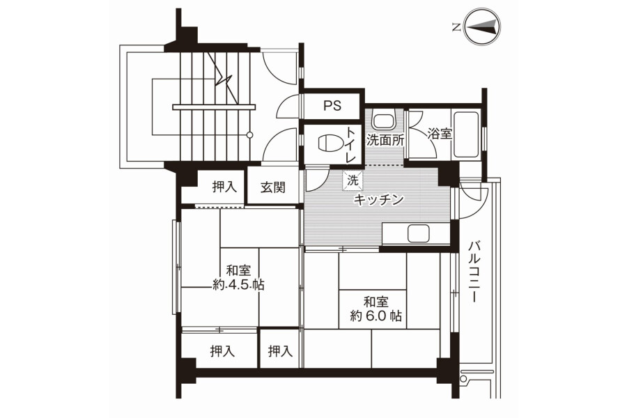 2K Apartment to Rent in Fuwa-gun Sekigahara-cho Floorplan