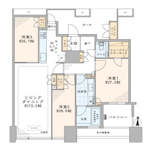 2LDK {building type} in Konan - Minato-ku Floorplan