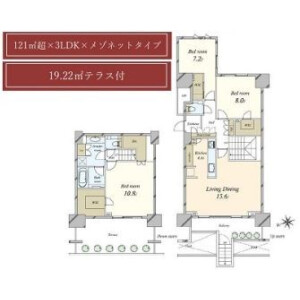 3LDK {building type} in Azabumamianacho - Minato-ku Floorplan