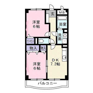 2DK Mansion in Hanahata - Adachi-ku Floorplan