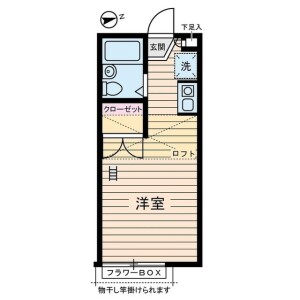 1R Apartment in Nishiharacho - Fuchu-shi Floorplan