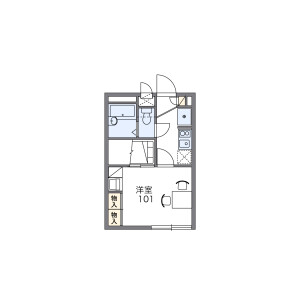 1K Apartment in Hikinocho - Fukuyama-shi Floorplan