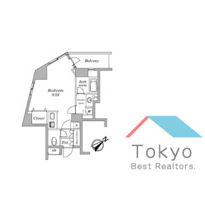 1R Mansion in Roppongi - Minato-ku Floorplan