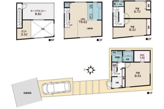 3LDK House to Buy in Minato-ku Floorplan