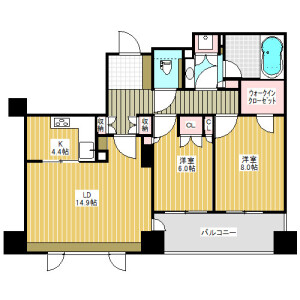 2LDK Mansion in Mita - Meguro-ku Floorplan
