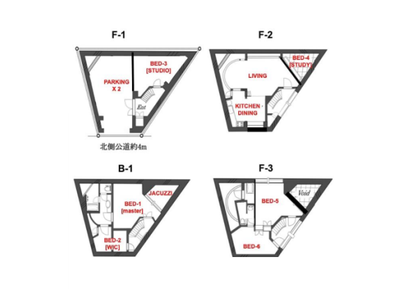 6LDK House to Rent in Shibuya-ku Floorplan