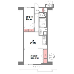 2DK Mansion in Tatedaionjicho - Kyoto-shi Nakagyo-ku Floorplan