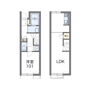 1LDK Apartment in Yamashitacho - Ashikaga-shi Floorplan